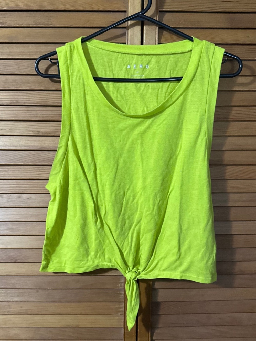Aeropostale Neon Yellow Tie-Front Tank